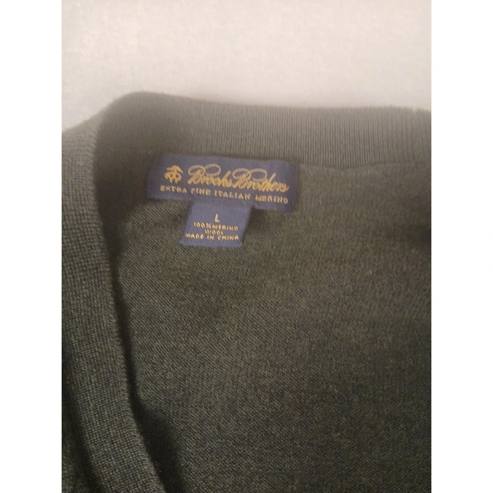 Brooks Brothers Ultimate Merino wool cardigan sweater Sz Large  Dark Green!!